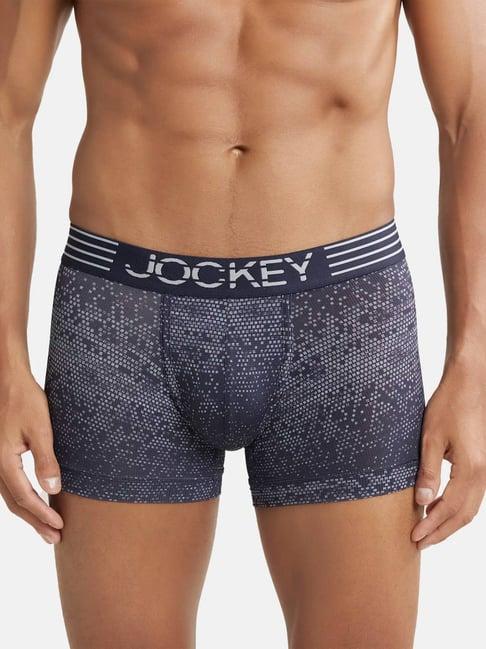 jockey mm08 navy microfiber trunks with breathable mesh & stay dry technology (prints may vary)