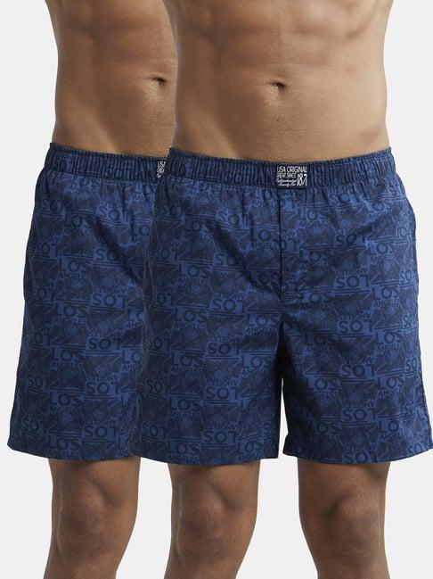 jockey us57 super combed mercerised cotton shorts with side pocket - pack of 2 (prints may vary)