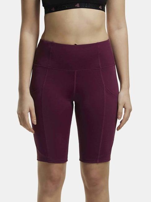 jockey purple mid rise sports shorts