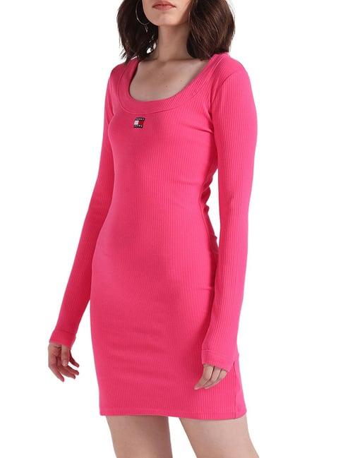 tommy hilfiger pink alert patchwork regular fit dress