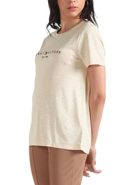 tommy hilfiger beige regular fit t-shirt