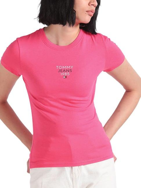 tommy hilfiger pink alert logo slim fit t-shirt