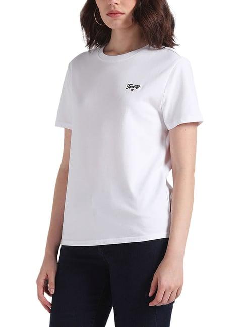 tommy hilfiger white logo regular fit t-shirt