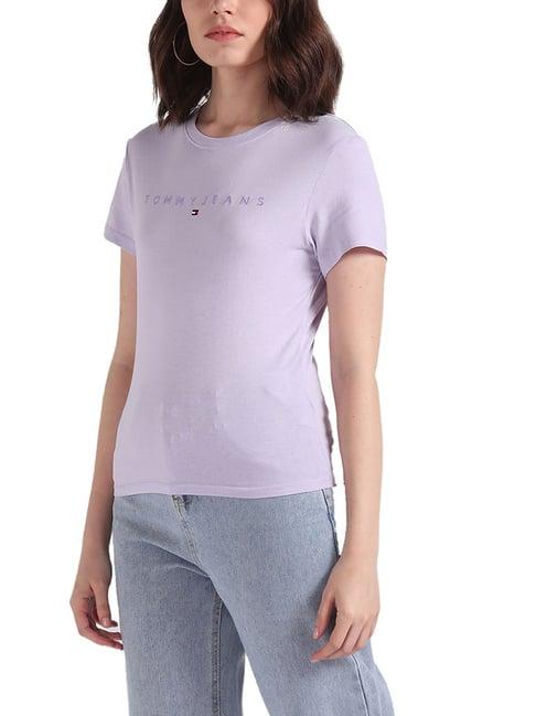 tommy hilfiger lavender flower logo slim fit t-shirt