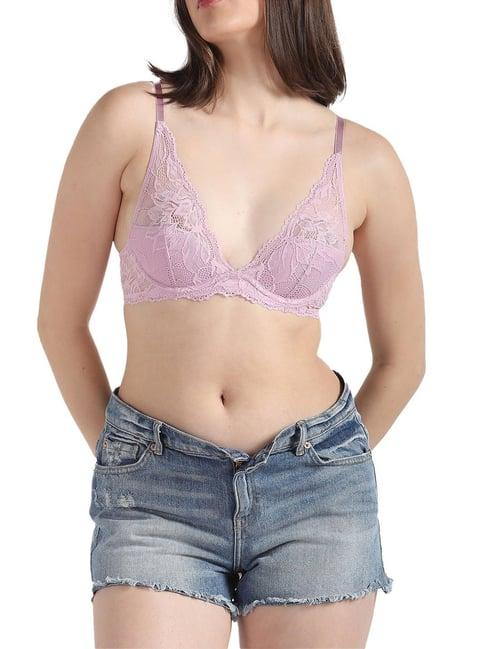 calvin klein underwear mauve mist lace regular fit bra