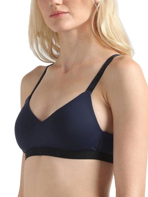 calvin klein underwear blue shadow solid regular fit bra