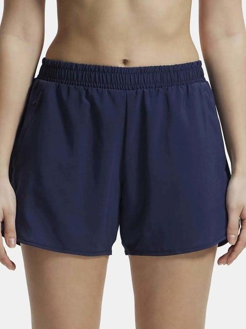 jockey blue mid rise sports shorts