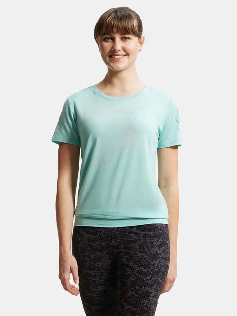 jockey sky blue printed sports t-shirt