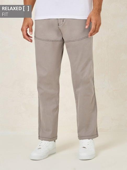 styli grey regular fit chino trousers