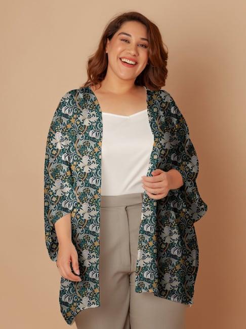 zink london multicolor floral print shrug