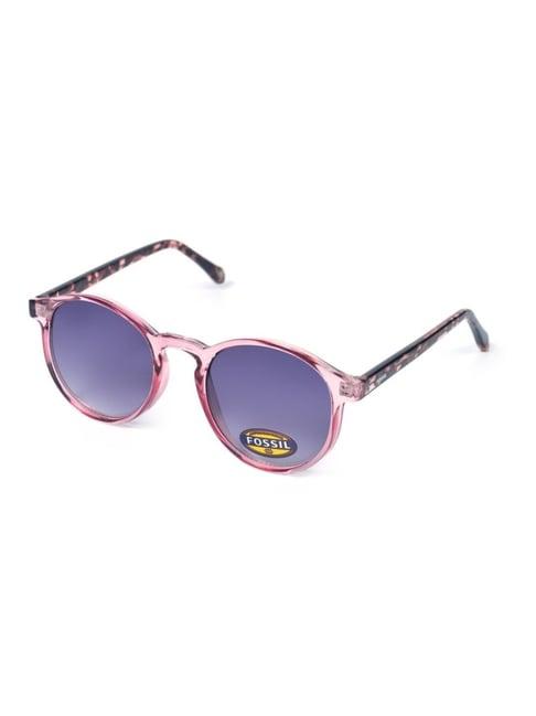 fossil dark blue round uv protection sunglasses for women