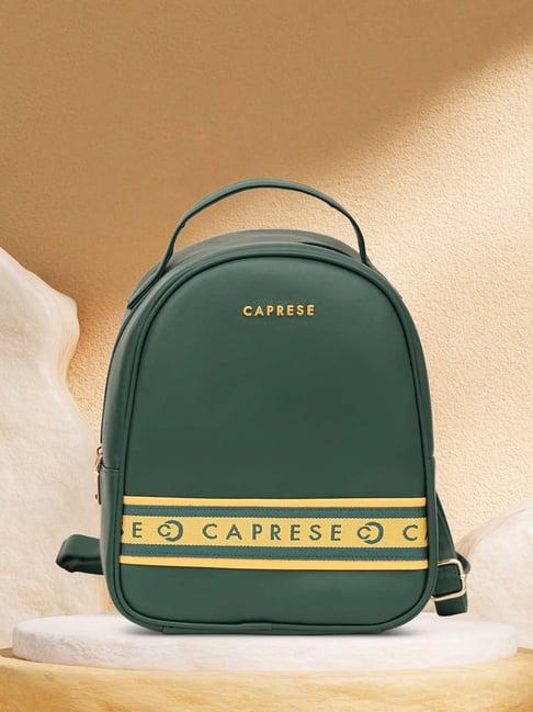 caprese trinity dark green faux leather medium backpack