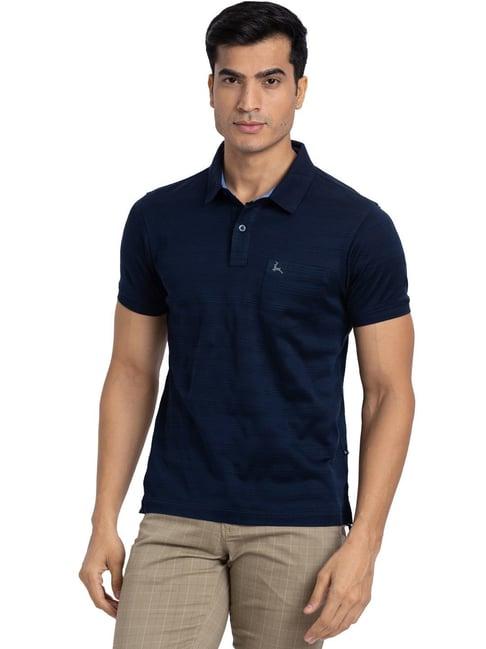 parx black regular fit texture polo t-shirt