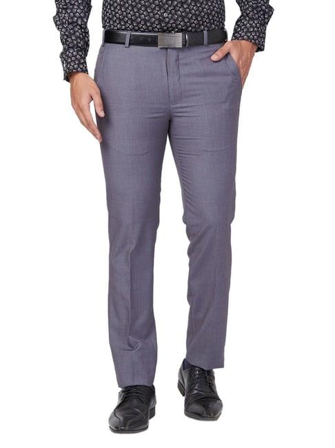 park avenue grey super slim fit trousers