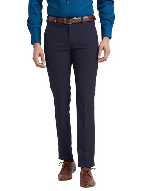 park avenue blue super slim fit trousers