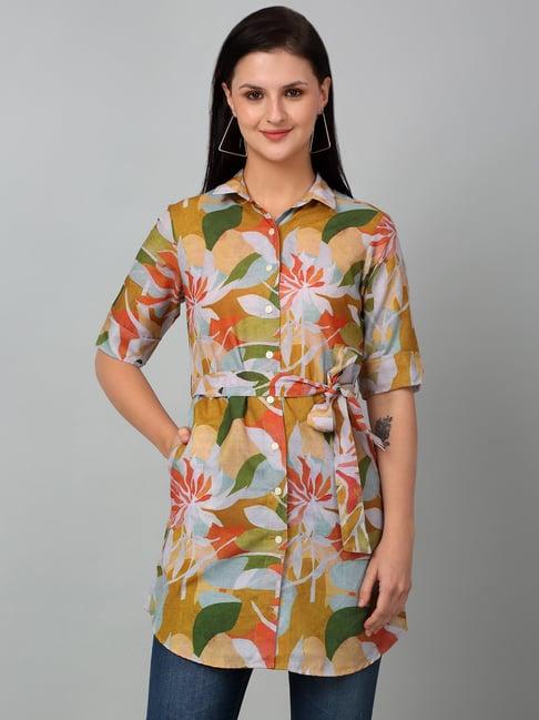 cantabil multicolor linen printed tunic