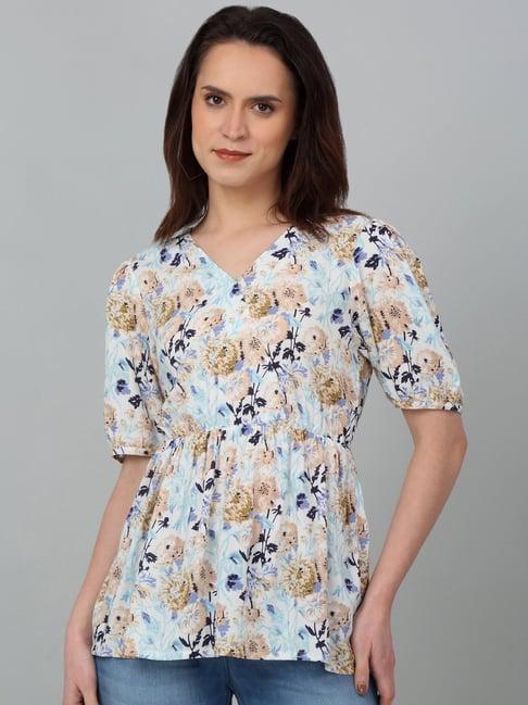 cantabil multicolor floral print top