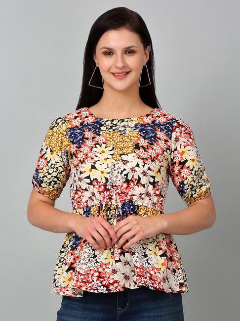 cantabil multicolor floral print top