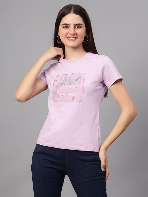 cantabil lavender graphic print t-shirt