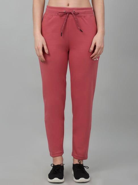 cantabil pink regular fit mid rise trackpants