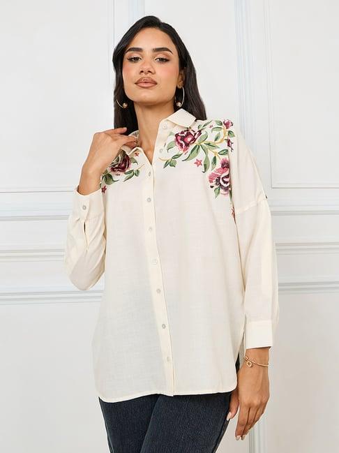 styli off white embroidered shirt