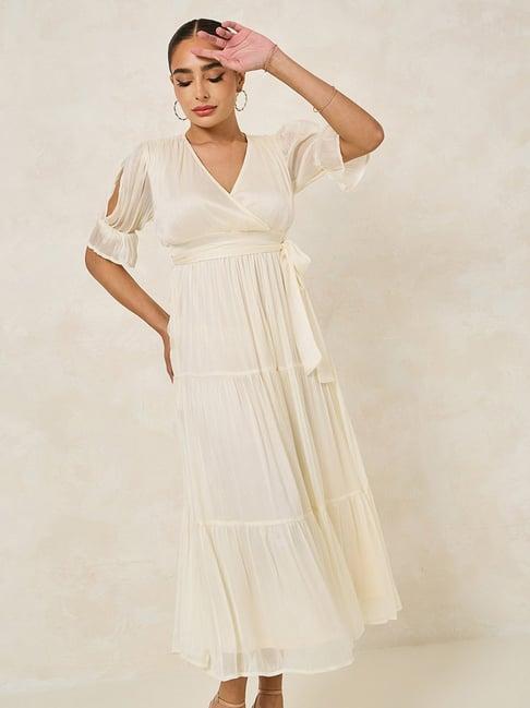 styli off white regular fit midi dress