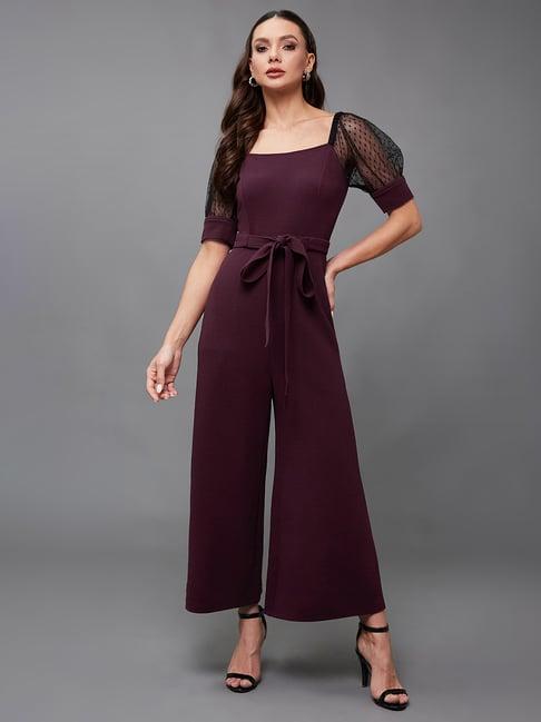 miss chase wine maxi jumpsuit