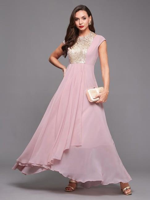 miss chase pink embellished maxi dress