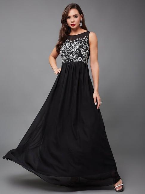 miss chase black embellished maxi dress