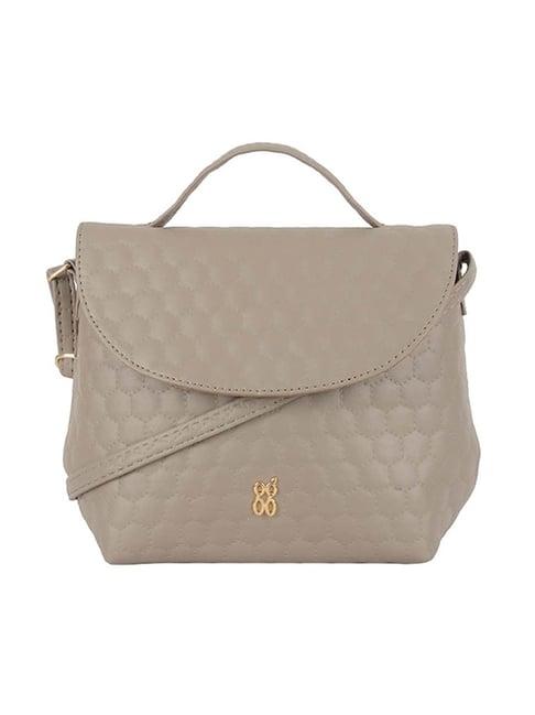 baggit grey quilted small satchel handbag