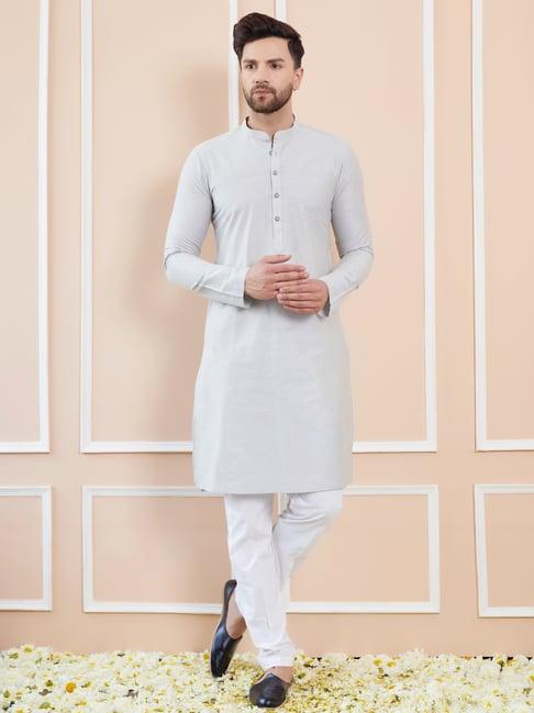 see designs off white regular fit kurta & pyjamas set