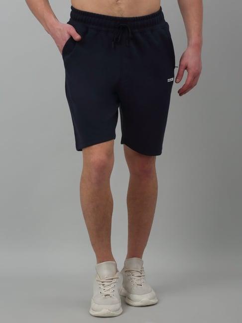 cantabil navy blue regular fit sports shorts