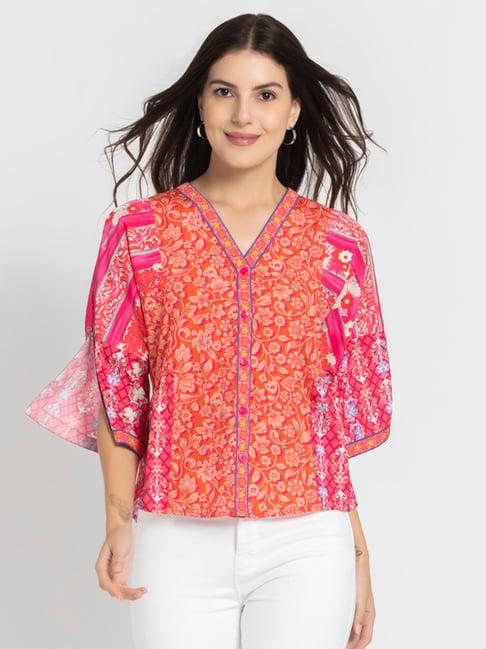 shaye fuchsia floral print top