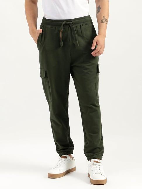 united colors of benetton green relaxed fit cotton cargo joggers