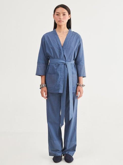 prakriti jaipur indigo jacket co-ord set