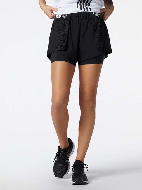 new balance black printed sports shorts