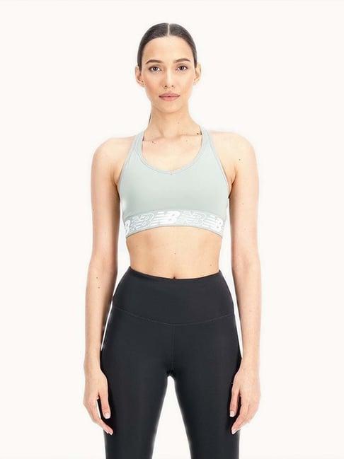 new balance grey printed sports bra