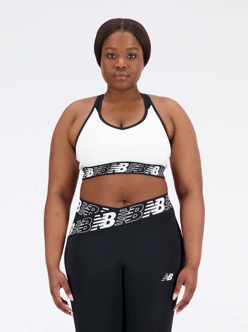 new balance white printed sports bra