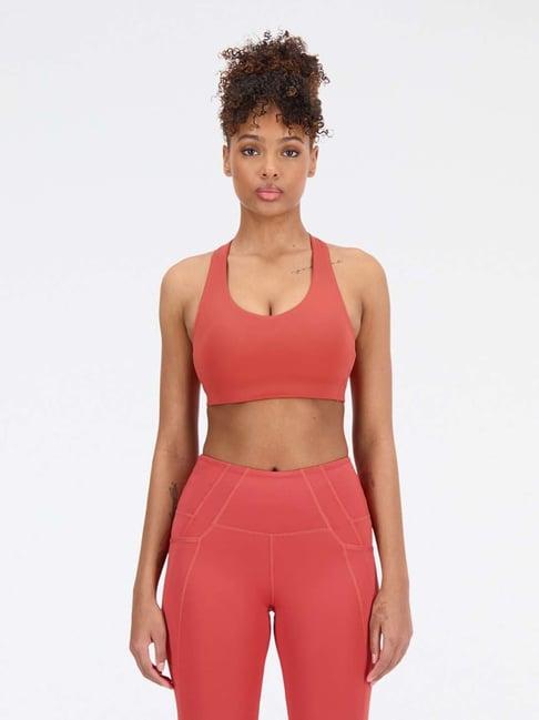 new balance rust printed sports bra