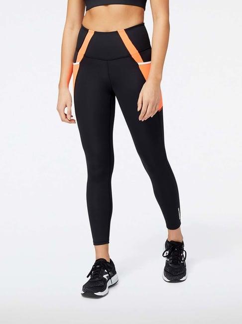 new balance black printed sports tights