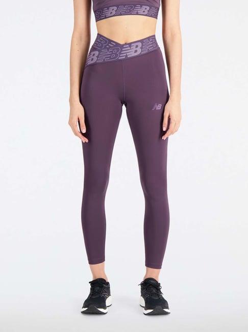 new balance purple printed sports tights