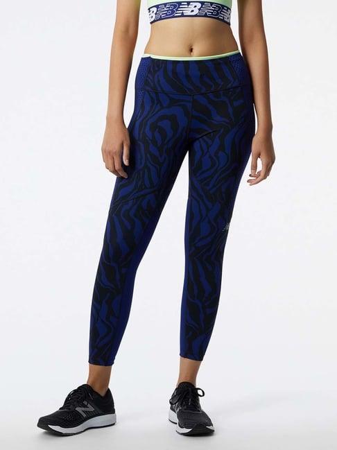 new balance blue printed sports tights