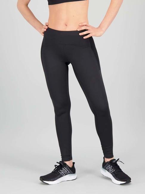 new balance black striped sports tights