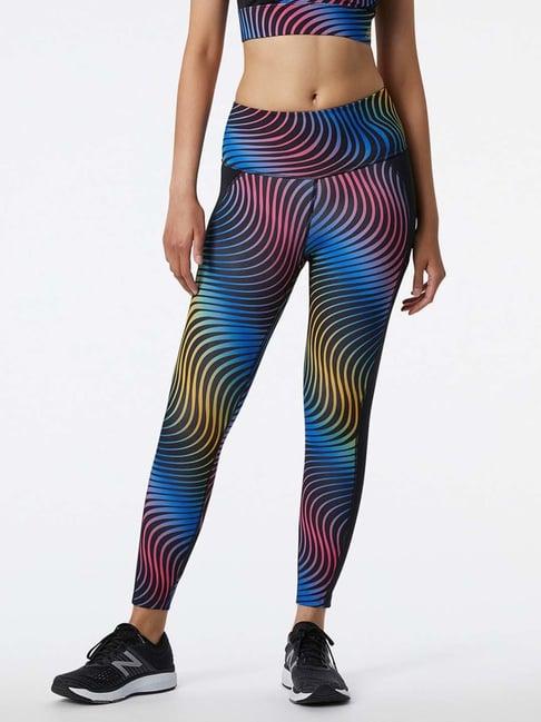 new balance black printed sports tights