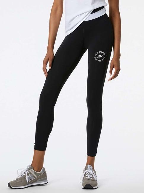 new balance black printed sports tights