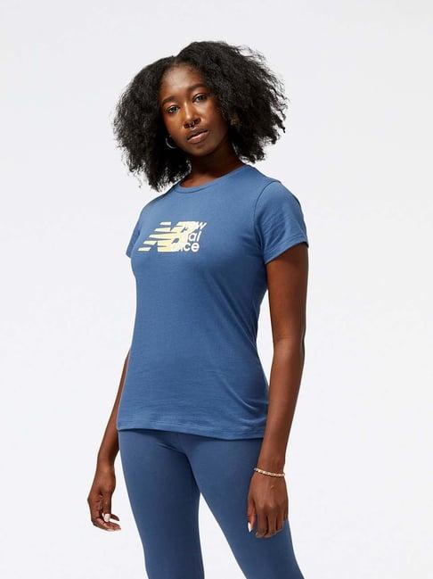 new balance blue printed sports t-shirt