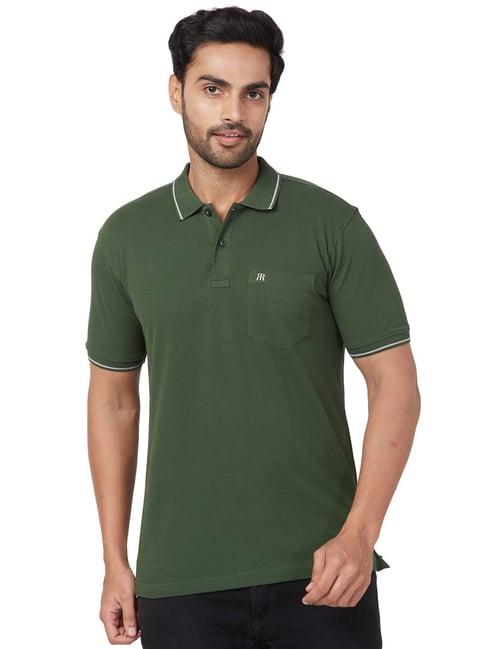 raymond green cotton slim fit polo t-shirt