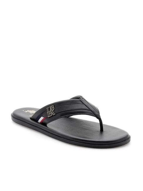 u.s. polo assn. men's hendrik black thong sandals