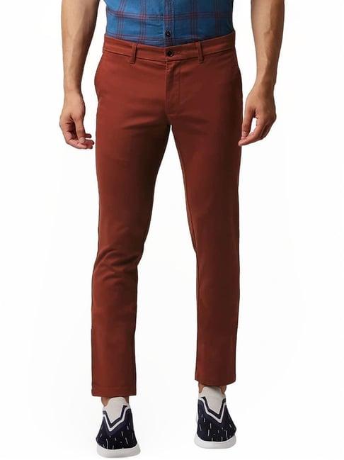 basics red tapered fit trousers