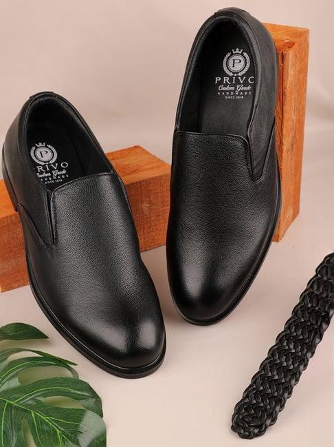 privo by inc.5 men's black formal loafers